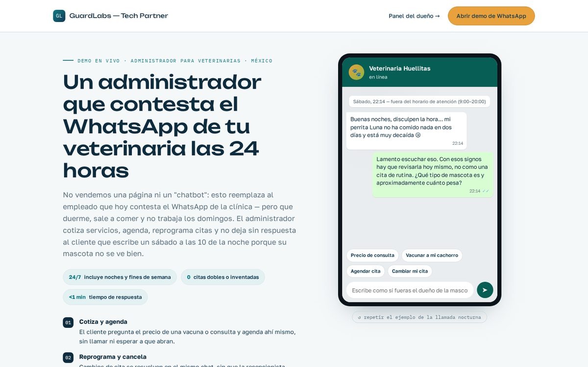 AI-администратор WhatsApp для ветклиник — демо Мексика