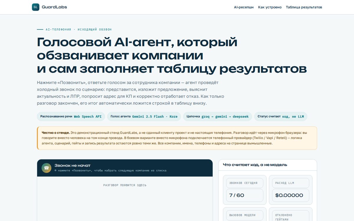 Голосовой агент исходящего обзвона