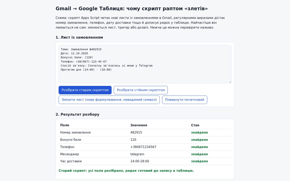 Gmail script and Google Sheet
