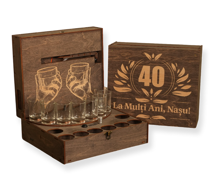 Наливатор DrinkMaker на 6 рюмок с гравировкой на крышке
