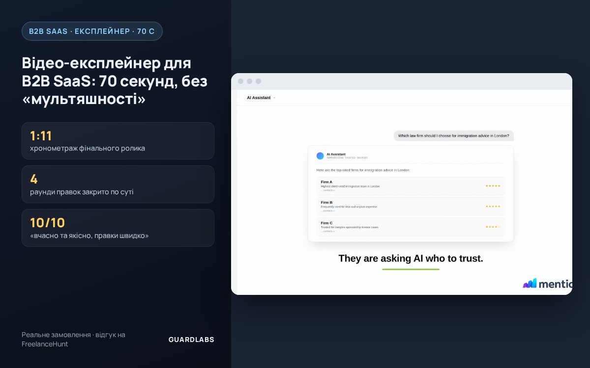 Видео-эксплейнер для B2B SaaS: 70 секунд, без «мультяшности»